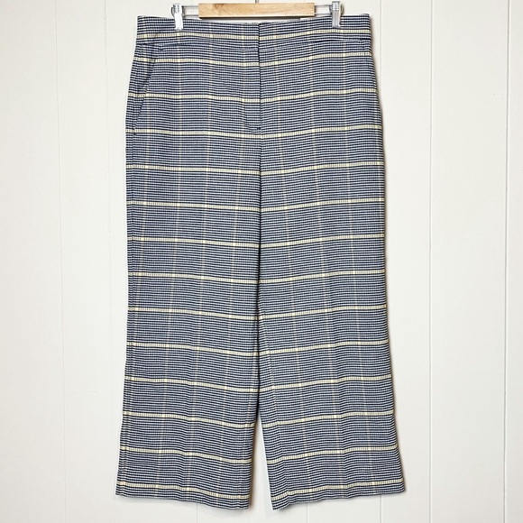 Ann Taylor NWT Slim Wide Leg Pants 14 houndstooth plaid high rise waist career - Picture 9 of 9